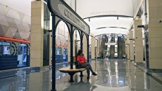 Пассажирка на станции метро «Селигерская» Люблинско-Дмитровской линии Московского метрополитена. Архивное фото Пассажирка на станции метро «Селигерская» Люблинско-Дмитровской линии Московского метрополитена. Архивное фото