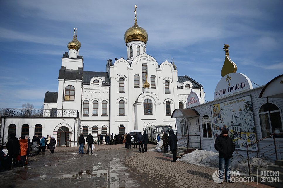 Храм Святой Троицы в Кемерово, в котором прошла панихида в память о жертвах пожара в торгово-развлекательном центре «Зимняя вишня»