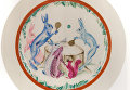Иван Ризнич. Тарелка Настольный теннис. 1930. ЛФЗ. Фарфор, ропись надглазурная Иван Ризнич. Тарелка Настольный теннис. 1930. ЛФЗ. Фарфор, ропись надглазурная