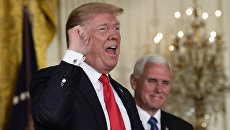 Дональд Трамп во время выступления на заседании Национального космического совета в Вашингтоне. 18 июня 2018 Дональд Трамп во время выступления на заседании Национального космического совета в Вашингтоне. 18 июня 2018