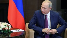 Владимир Путин во время встречи с президентом Турции Реджепом Тайипом Эрдоганом. 17 сентября 2018 Владимир Путин во время встречи с президентом Турции Реджепом Тайипом Эрдоганом. 17 сентября 2018