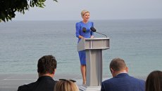 Официальный представитель министерства иностранных дел России Мария Захарова во время брифинга в Коктебеле. 10 октября 2018 Официальный представитель министерства иностранных дел России Мария Захарова во время брифинга в Коктебеле. 10 октября 2018