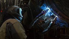 Сварка труб для газопровода Северный поток-2 на судне Solitaire в Финском заливе. 15 октября 2018 Сварка труб для газопровода Северный поток-2 на судне Solitaire в Финском заливе. 15 октября 2018