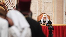 Патриарх Московский и всея Руси Кирилл перед началом VIII Общецерковного съезда по социальному служению Патриарх Московский и всея Руси Кирилл перед началом VIII Общецерковного съезда по социальному служению