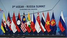 Флаги стран-участниц 3-го саммита Россия-АСЕАН в Сингапуре Флаги стран-участниц 3-го саммита Россия-АСЕАН в Сингапуре