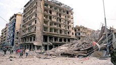 Последствия взрывов в Алеппо, Сирия Последствия взрывов в Алеппо, Сирия