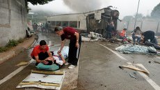 Пострадавшие при крушении поезда в Испании Пострадавшие при крушении поезда в Испании